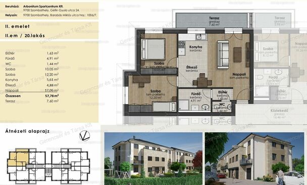 Arborétum Lakóparkban 61 m2-es erkélyes lakás