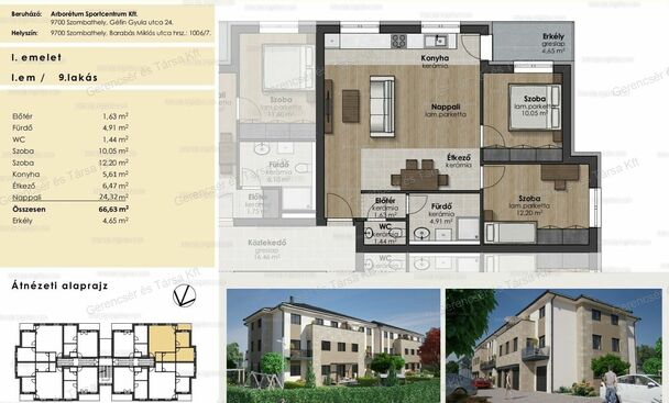 Arborétum Lakóparkban 69 m2-es erkélyes lakás