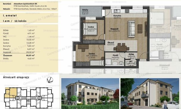 Arborétum Lakóparkban 69 m2-es erkélyes lakás