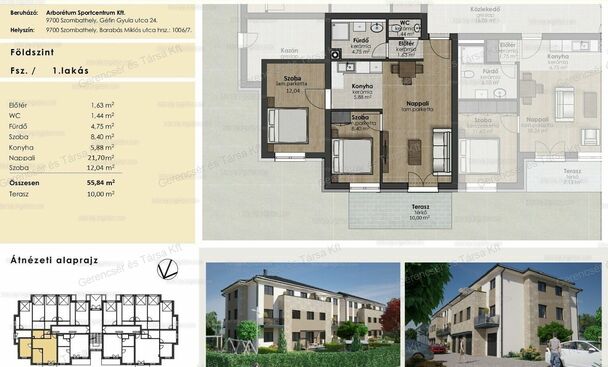 61 m2-es kertkapcsolatos lakás Arborétum lakóparkban