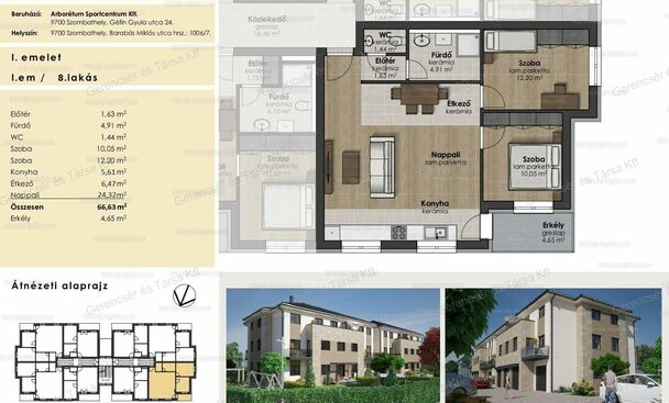 Arborétum Lakóparkban 69 m2-es erkélyes lakás