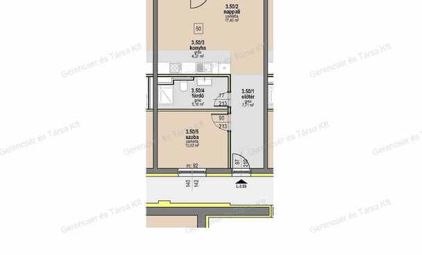 Óperint lakópark utolsó 44 m2-es lakása 6 m2-es terasszal