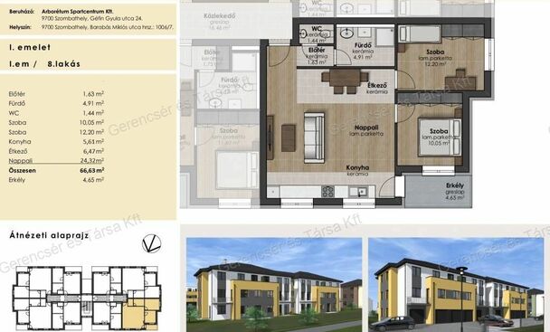 Arborétum Lakópark épülő IV.ütemben 67 m2es lakás 5 m2-es erkéllyel eladó