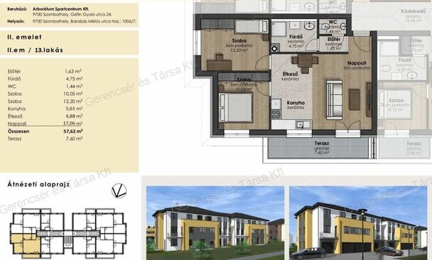 Most épülő Arborétum Lakóparkban 61 m2-es lakás