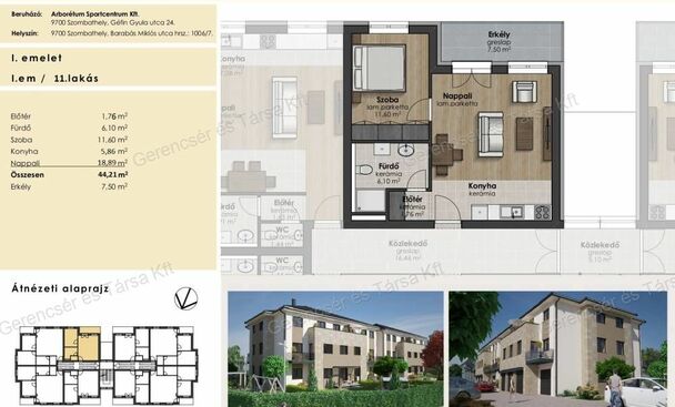 44 m2-es lakás az Arborétum lakóparkban