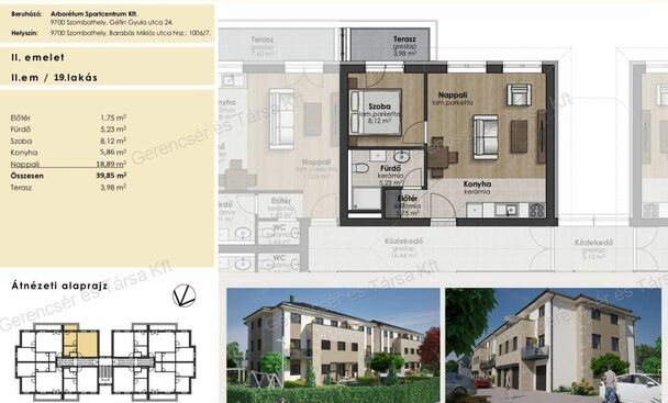 2026 őszén átadásra kerülő 40 m2-es lakás Arborétum lakóparkban