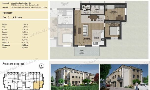 Kertkapcsolatos nappali + 2 szobás lakás az Arborétum lakóparkban